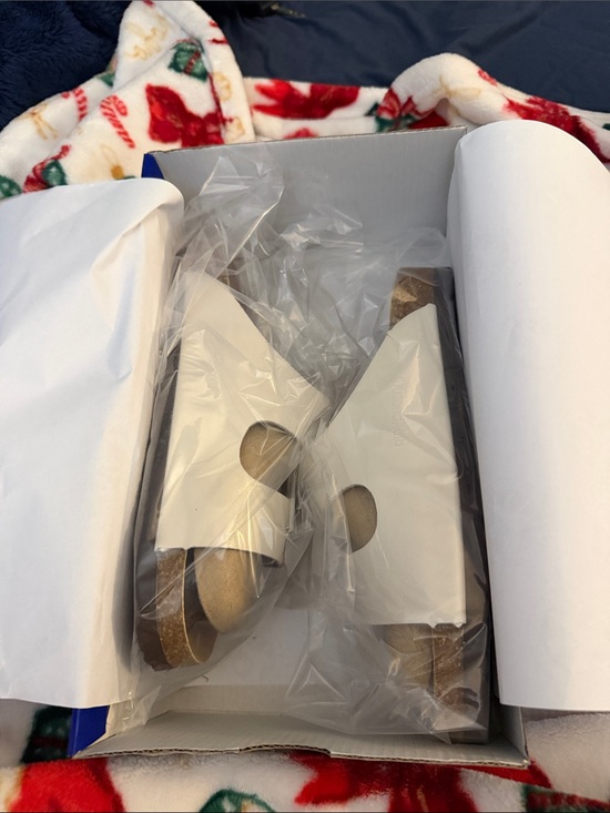 Birkenstock Shoes - Birkenstock White Double-Buckle Slide Sandals